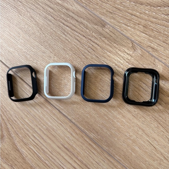 5/$25 - Apple Watch series 9 (41mm) Protective Case Set - Black, White, Blue - Picture 1 of 1